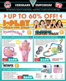Verimark catalogue in Brakpan | I-Play Mega Toy Sale | 2026-04-01T00:00:00.000Z - 2026-04-30T00:00:00.000Z