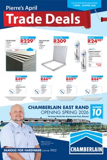 Chamberlain catalogue in Brakpan | Trade Deals | 2026-04-01T00:00:00.000Z - 2026-04-30T00:00:00.000Z